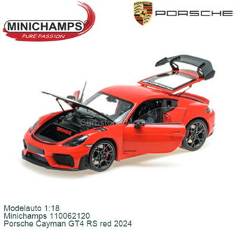 Modelauto 1:18 | Minichamps 110062120 | Porsche Cayman GT4 RS red 2024
