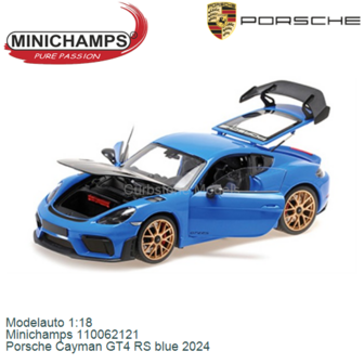 Modelauto 1:18 | Minichamps 110062121 | Porsche Cayman GT4 RS blue 2024
