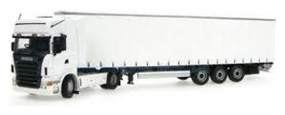 Modelauto 1:50 | UniversalHobbies 5620 | Scania Curtaintrailer White