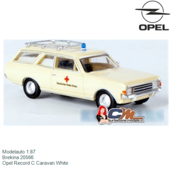 Modelauto 1:87 | Brekina 20566 | Opel Record C Caravan White