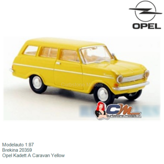 Modelauto 1:87 | Brekina 20359 | Opel Kadett A Caravan Yellow