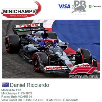 Modelauto 1:43 | Minichamps 417241803 | Racing Bulls VCARB 01 | VISA CASH RB FORMULA ONE TEAM 2024 - D.Ricciardo