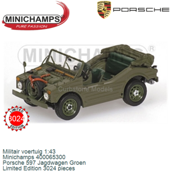Militair voertuig 1:43 | Minichamps 400065300 | Porsche 597 Jagdwagen Groen