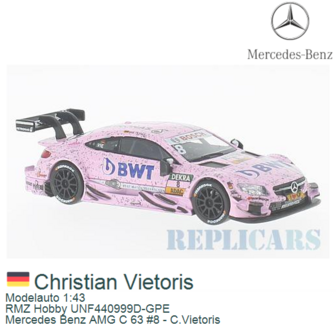 Modelauto 1:43 | RMZ Hobby UNF440999D-GPE | Mercedes Benz AMG C 63 #8 - C.Vietoris