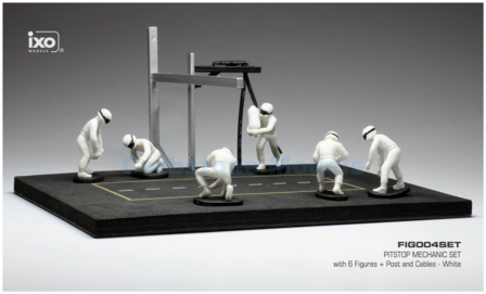 Modelauto 1:43 | IXO-Models FIG004SET | Pit Stop 6 Figures with decals Wit | White 2015