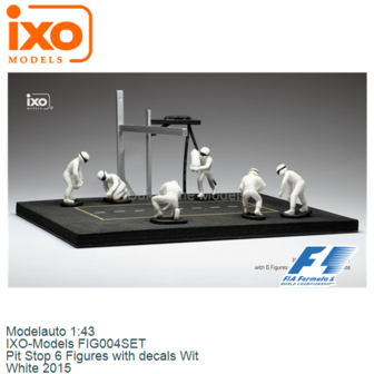 Modelauto 1:43 | IXO-Models FIG004SET | Pit Stop 6 Figures with decals Wit | White 2015