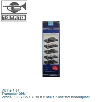 Vitrine 1:87 | Trumpeter 09811 | Vitrine L9.0 x B5.1 x H3.8 5 stuks Kunststof bodemplaat
