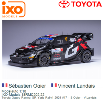 Modelauto 1:18 | IXO-Models 18RMC202.22 | Toyota Gazoo Racing GR Yaris Rally1 2024 #17 - S.Ogier - V.Landais