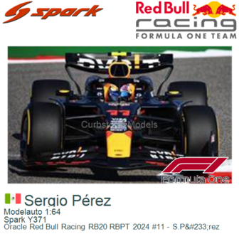 Modelauto 1:64 | Spark Y371 | Oracle Red Bull Racing RB20 RBPT 2024 #11 - S.P&amp;#233;rez