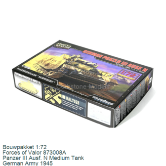 Bouwpakket 1:72 | Forces of Valor 873008A | Panzer III Ausf. N Medium Tank | German Army 1945