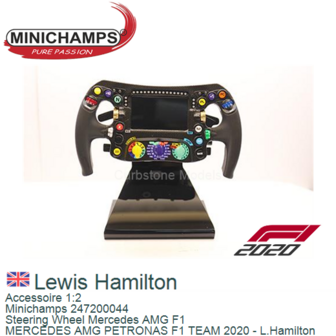 Accessoire 1:2 | Minichamps 247200044 | Steering Wheel Mercedes AMG F1 | MERCEDES AMG PETRONAS F1 TEAM 2020 - L.Hamilton