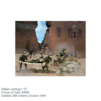 Militair voertuig 1:72 | Forces of Valor 93090 | Soldiers 29th Infantry Division 1944