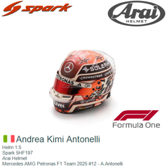 Helm 1:5 | Spark 5HF197 | Arai Helmet | Mercedes AMG Petronas F1 Team 2025 #12 - A.Antonelli
