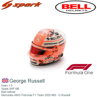 Helm 1:5 | Spark 5HF198 | Bell Helmet | Mercedes AMG Petronas F1 Team 2025 #63 - G.Russell