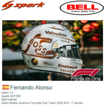 Helm 1:5 | Spark 5HF200 | Bell Helmet | Aston Martin Aramco Formula One Team 2025 #14 - F.Alonso