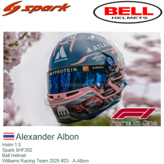 Helm 1:5 | Spark 5HF202 | Bell Helmet | Williams Racing Team 2025 #23 - A.Albon