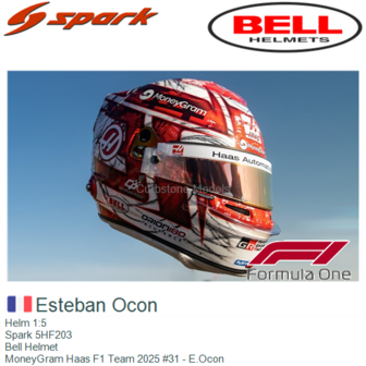 Helm 1:5 | Spark 5HF203 | Bell Helmet | MoneyGram Haas F1 Team 2025 #31 - E.Ocon