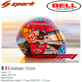 Helm 1:5 | Spark 5HF210 | Bell Helmet | MoneyGram Haas F1 Team 2025 #31 - E.Ocon
