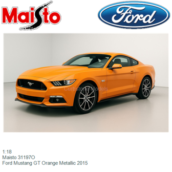 1:18 | Maisto 31197O | Ford Mustang GT Orange Metallic 2015