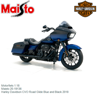Motorfiets 1:18 | Maisto 20-19136 | Harley Davidson CVO Road Glide Blue and Black 2018