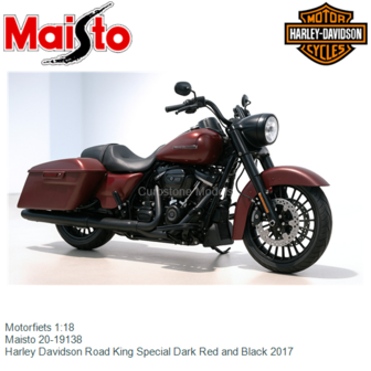 Motorfiets 1:18 | Maisto 20-19138 | Harley Davidson Road King Special Dark Red and Black 2017