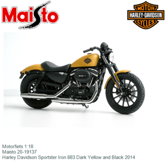 Motorfiets 1:18 | Maisto 20-19137 | Harley Davidson Sportster Iron 883 Dark Yellow and Black 2014