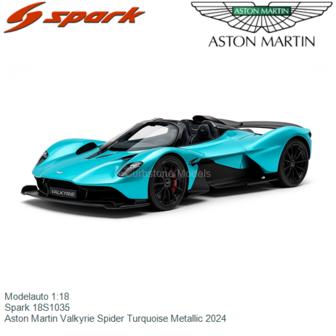 Modelauto 1:18 | Spark 18S1035 | Aston Martin Valkyrie Spider Turquoise Metallic 2024