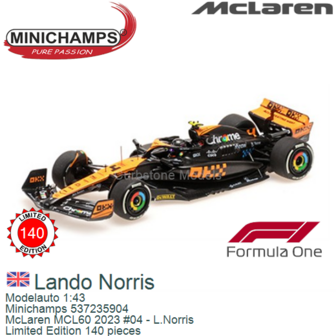 Modelauto 1:43 | Minichamps 537235904 | McLaren MCL60 2023 #04 - L.Norris