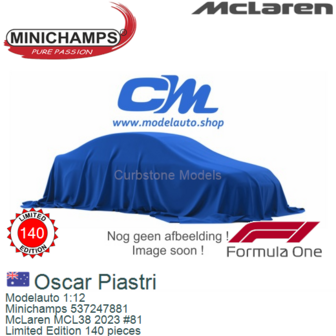 Modelauto 1:12 | Minichamps 537247881 | McLaren MCL38 2023 #81