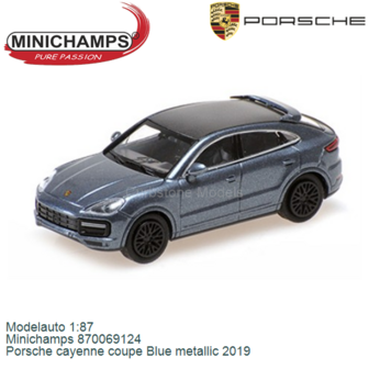 Modelauto 1:87 | Minichamps 870069124 | Porsche cayenne coupe Blue metallic 2019