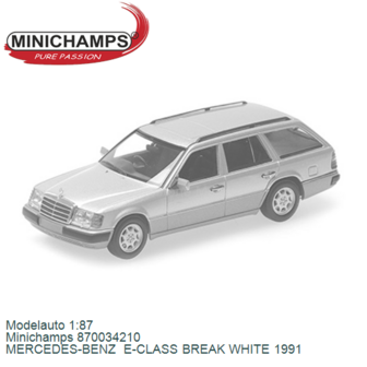 Modelauto 1:87 | Minichamps 870034210 | MERCEDES-BENZ  E-CLASS BREAK WHITE 1991