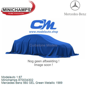 Modelauto 1:87 | Minichamps 870034302 | Mercedes Benz 560 SEL Green Metallic 1989