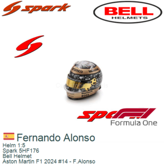 Helm 1:5 | Spark 5HF176 | Bell Helmet | Aston Martin F1 2024 #14 - F.Alonso