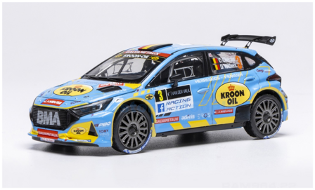 Modelauto 1:43 | IXO-Models RAM964 | Hyundai i20 Rally2 | Boutsen Ginion Motorsport 2024 #3 - C.Cherain - R.Withers 