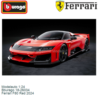 Modelauto 1:24 | Bburago 18-26034 | Ferrari F80 Red 2024