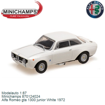 Modelauto 1:87 | Minichamps 870124024 | Alfa Romeo gta 1300 junior White 1972