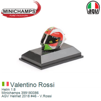 Helm 1:8 | Minichamps 399180086 | AGV Helmet 2018 #46 - V.Rossi