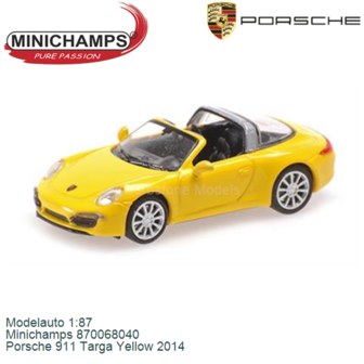 Modelauto 1:87 | Minichamps 870068040 | Porsche 911 Targa Yellow 2014
