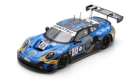 Modelauto 1:43 | Spark SB801 | Porsche 911 GT3 R | Phantom Global Racing 2024 #23 - T.Preining - J.Evans - J.Eriksson