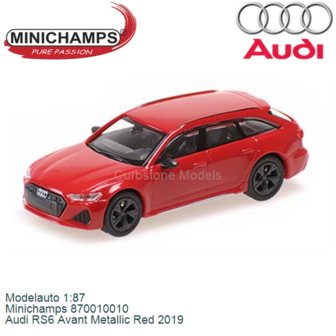 Modelauto 1:87 | Minichamps 870010010 | Audi RS6 Avant Metallic Red 2019