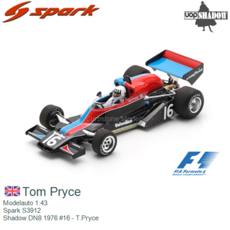 Modelauto 1:43 | Spark S3912 | Shadow DN8 1976 #16 - T.Pryce