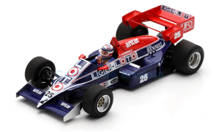 Modelauto 1:43 | Spark S7418 | Team Ligier Gitanes JS23 1984 #25 - F.Hesnault
