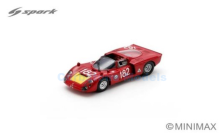 Modelauto 1:43 | Spark SI036 | Alfa Romeo T33-2 | Autodelta S.p.a 1968 #182 - G.Baghetti - G.Biscaldi