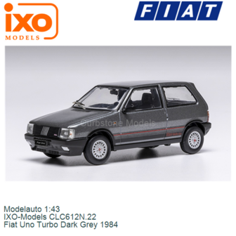 Modelauto 1:43 | IXO-Models CLC612N.22 | Fiat Uno Turbo Dark Grey 1984