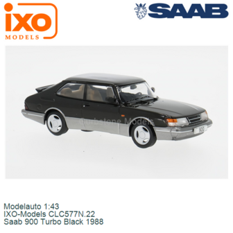Modelauto 1:43 | IXO-Models CLC577N.22 | Saab 900 Turbo Black 1988