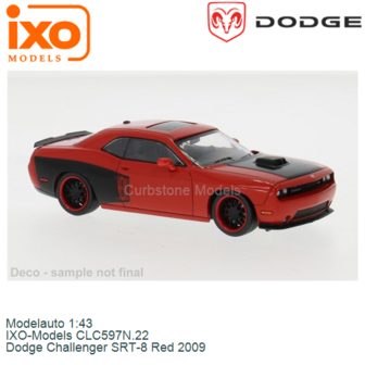 Modelauto 1:43 | IXO-Models CLC597N.22 | Dodge Challenger SRT-8 Red 2009
