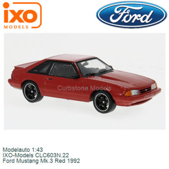 Modelauto 1:43 | IXO-Models CLC603N.22 | Ford Mustang Mk.3 Red 1992