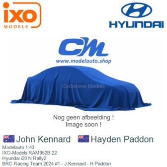 Modelauto 1:43 | IXO-Models RAM952B.22 | Hyundai i20 N Rally2 | BRC Racing Team 2024 #1 - J.Kennard - H.Paddon