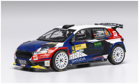 Modelauto 1:43 | IXO-Models RAM950.22 | Skoda Fabia Rally2 Baumschlager Rallye &amp; Racing Team 2024 #4 - J.Wagner - H.Ostlender 