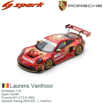 Modelauto 1:43 | Spark SA296 | Porsche 911 GT3 R (992) | Absolute Racing 2024 #25 - L.Vanthoor